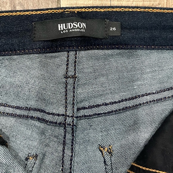 Hudson Barbara Super Skinny High Rise Dark Wash Denim Jeans - Picture 7 of 14